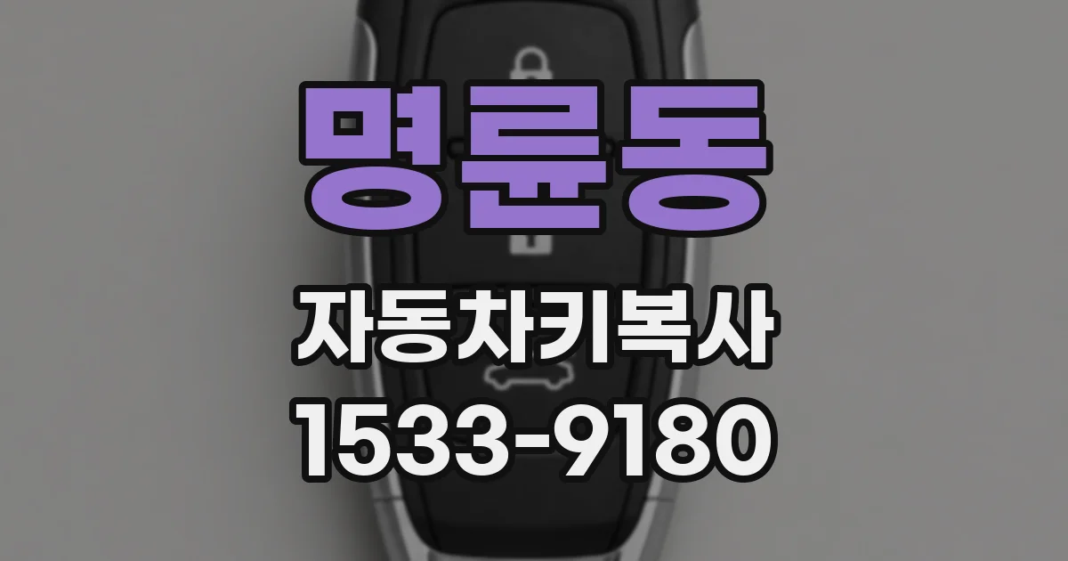 명륜동 자동차키복사