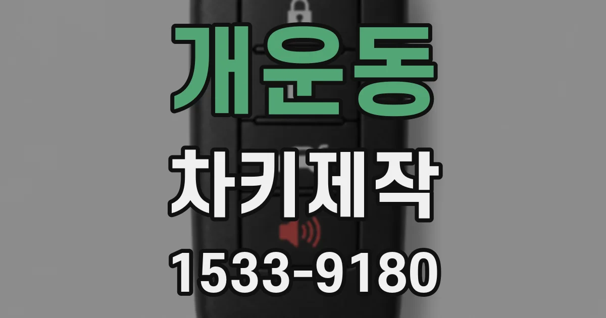 개운동 차키제작