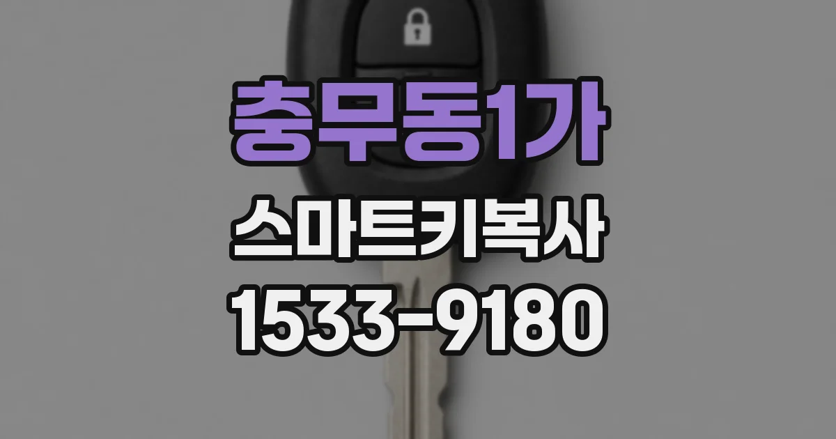 충무동1가 스마트키복사