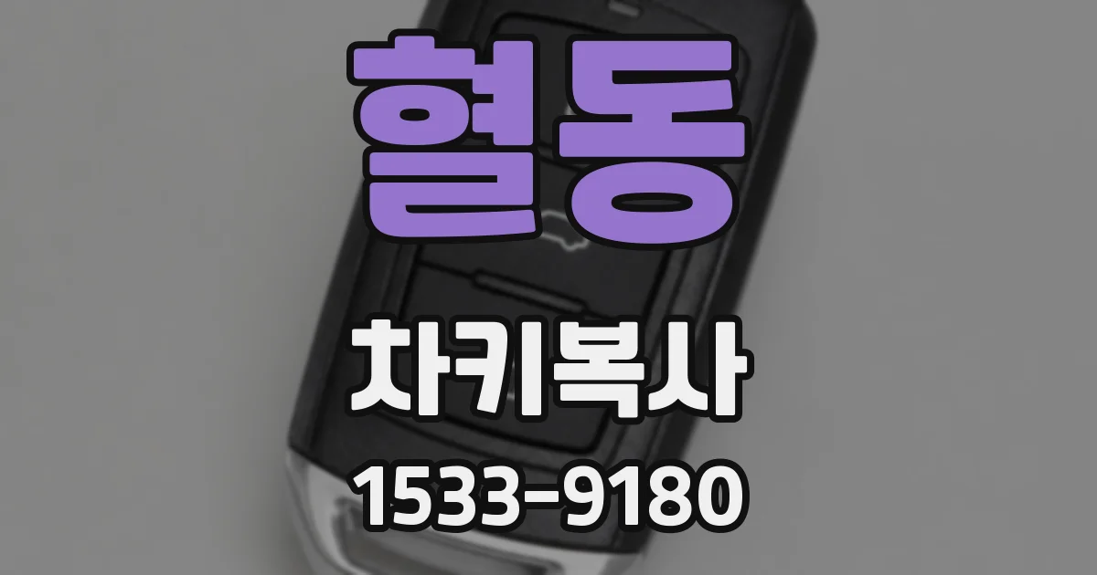 혈동 차키복사