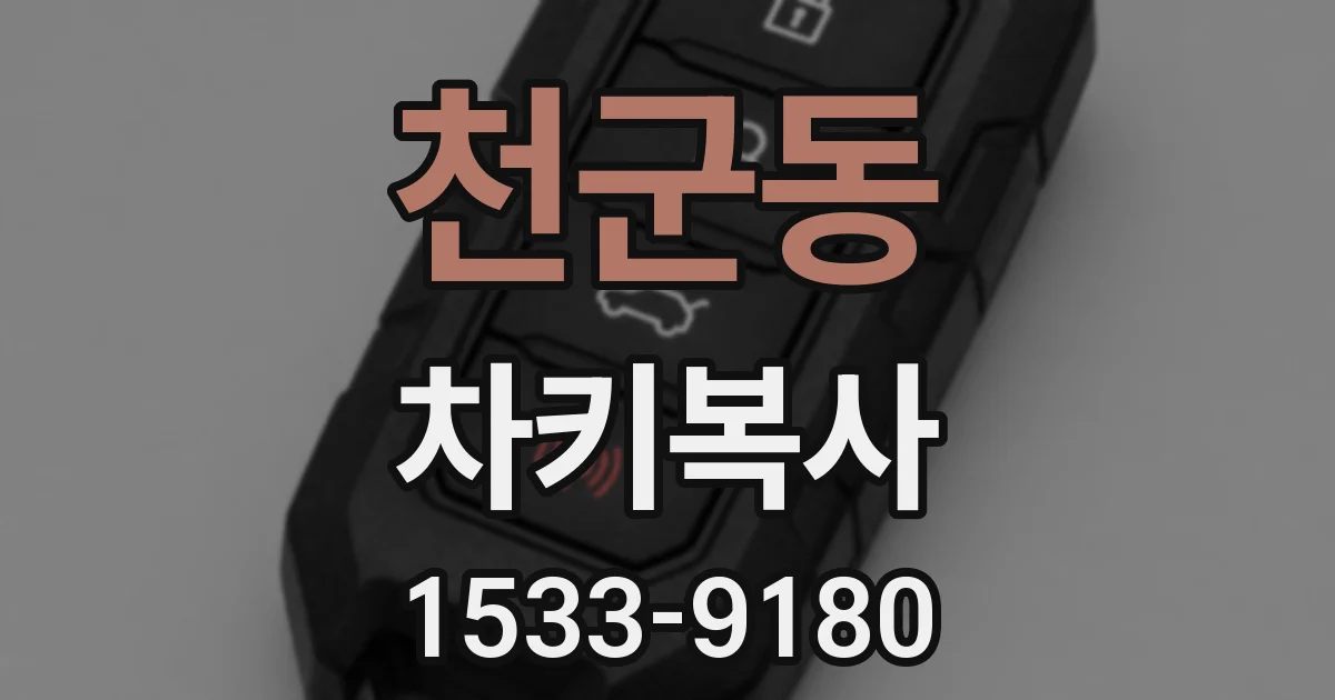 천군동 차키복사