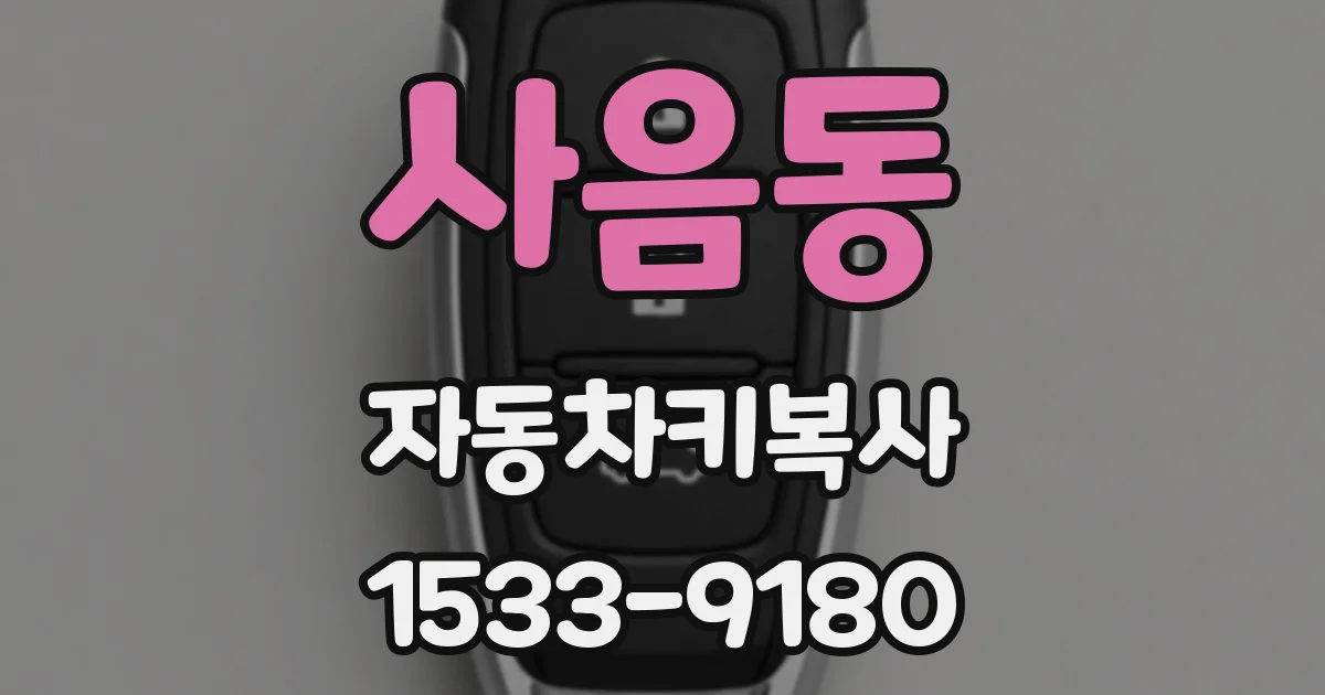 사음동 자동차키복사