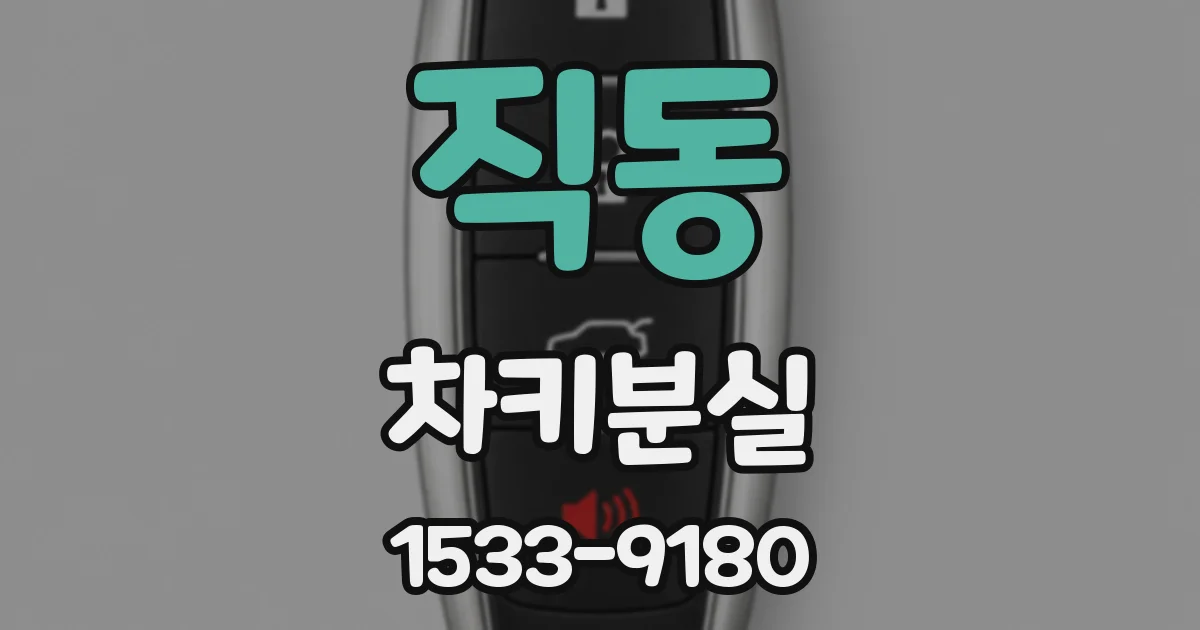 직동 차키분실