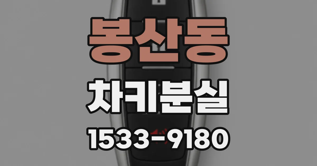 봉산동 차키분실