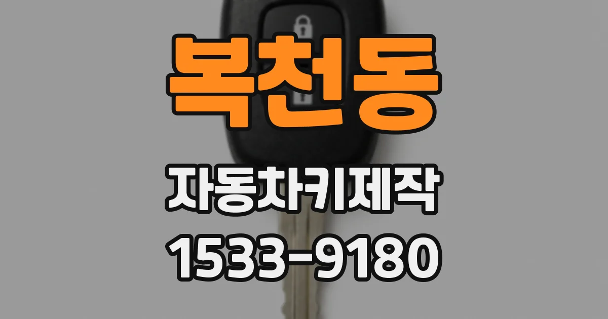 복천동 자동차키제작