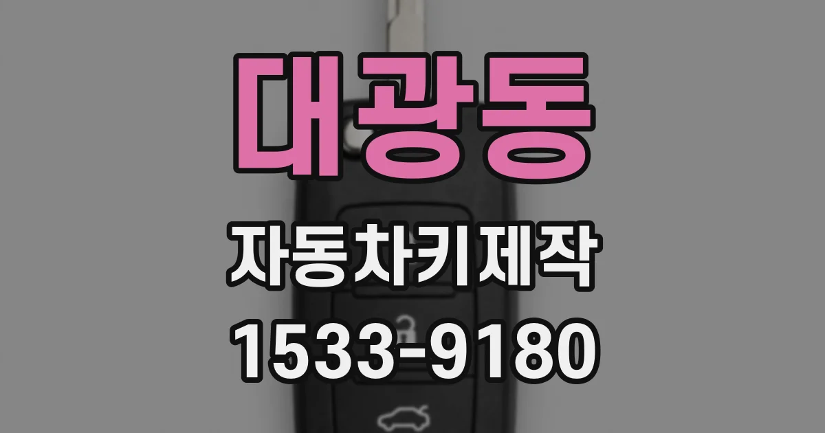 대광동 자동차키제작