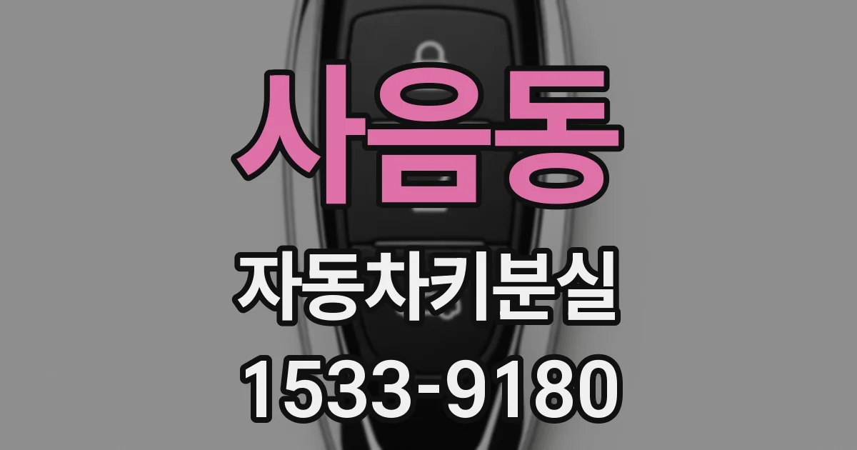 사음동 자동차키분실