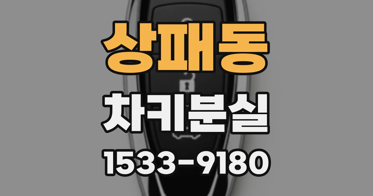 상패동 차키분실