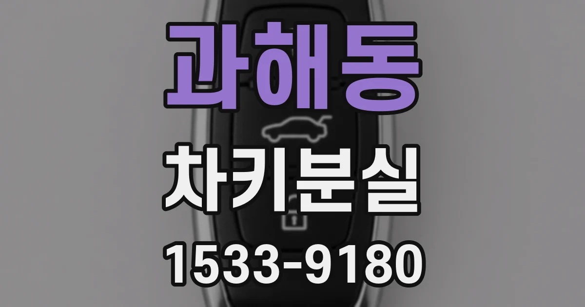 과해동 차키분실
