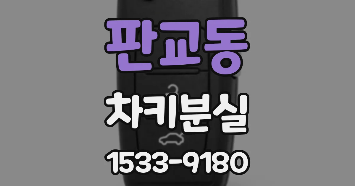 판교동 차키분실