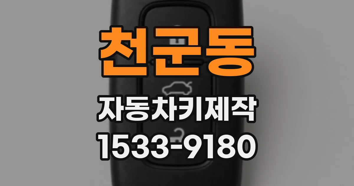 천군동 자동차키제작
