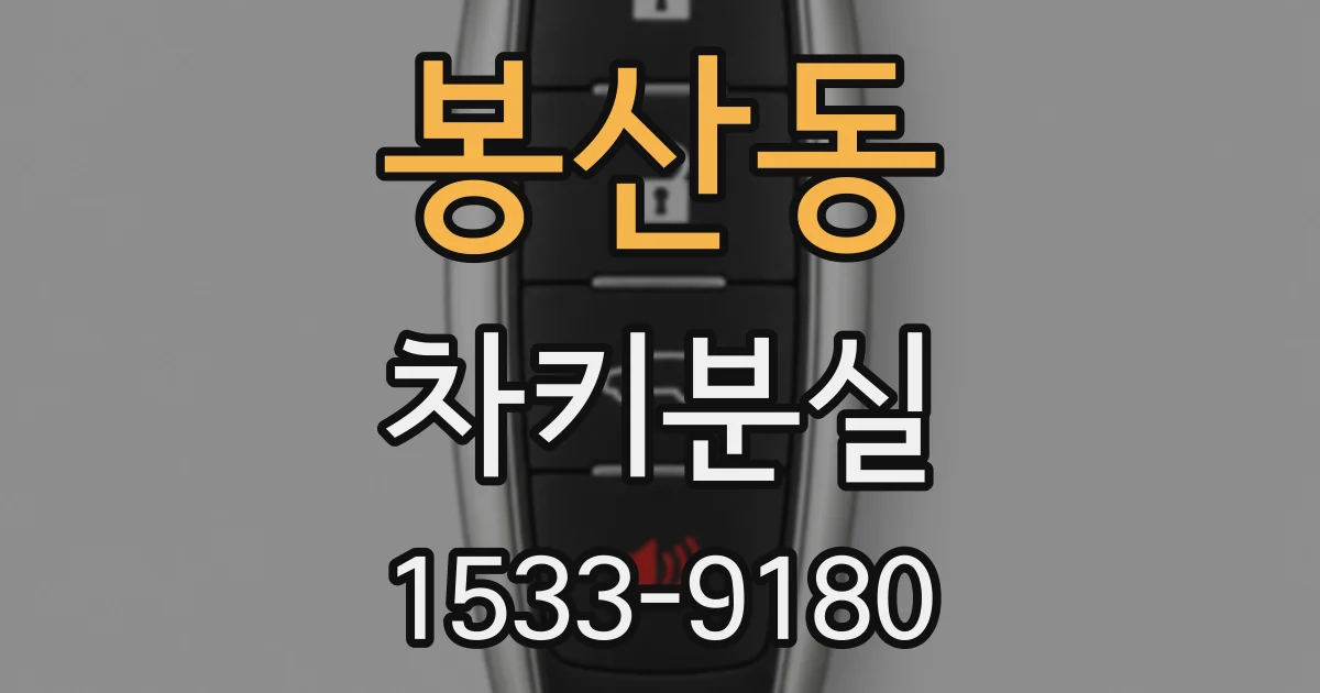 봉산동 차키분실