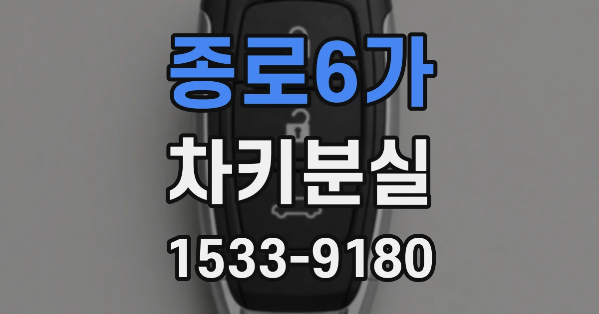 종로6가 차키분실