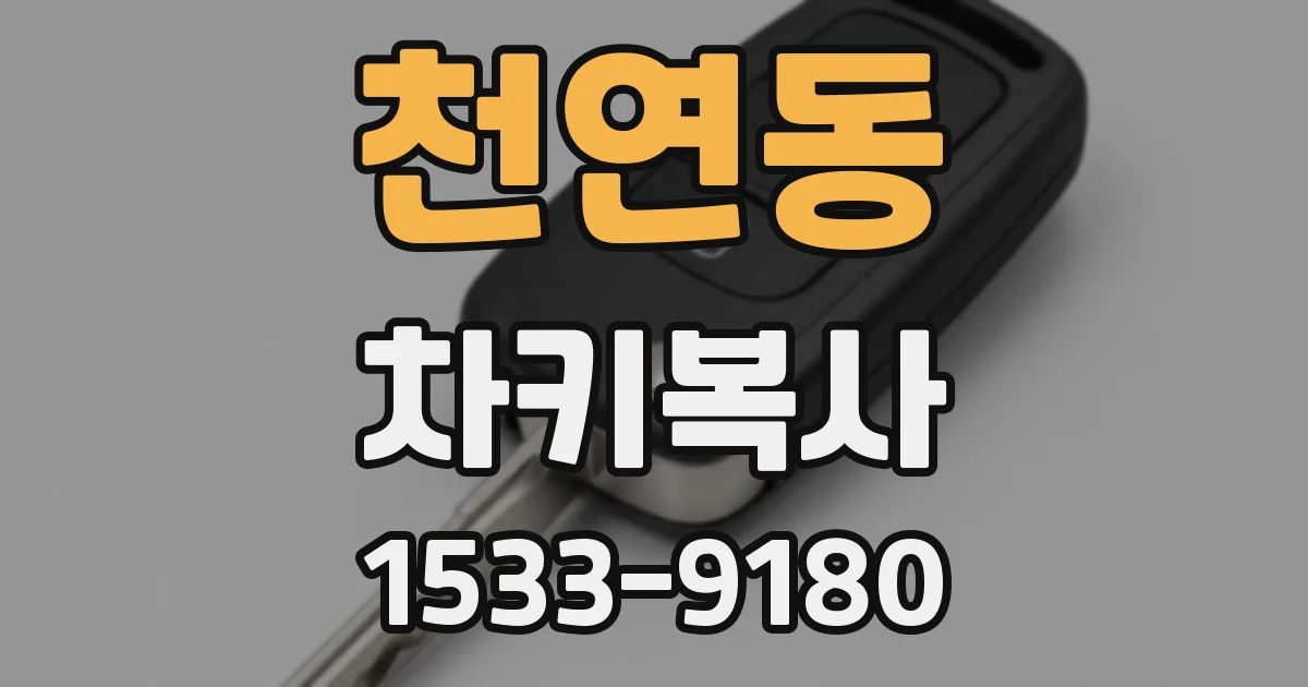 천연동 차키복사