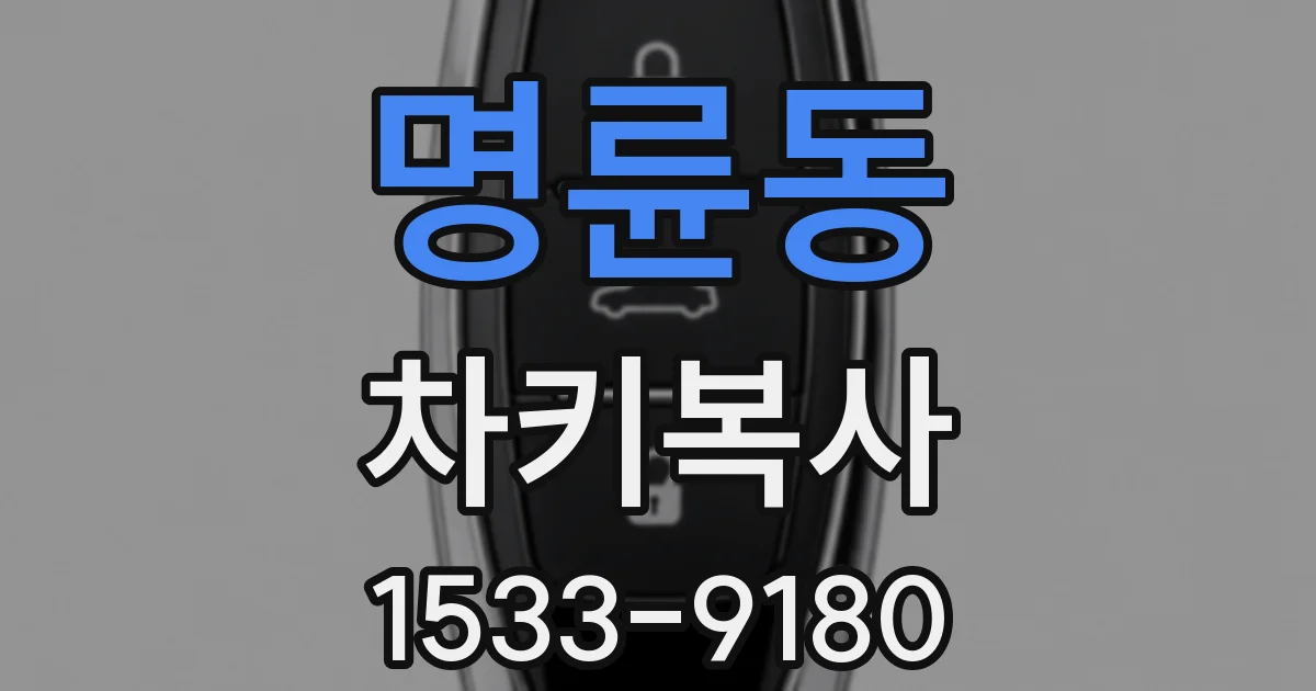 명륜동 차키복사