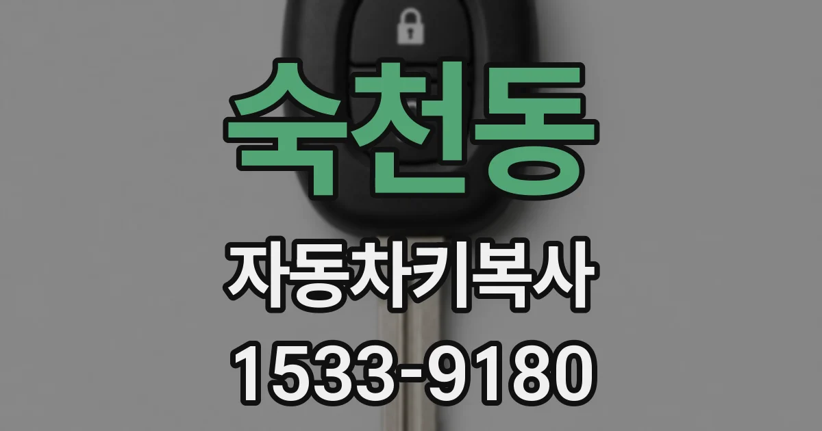 숙천동 자동차키복사