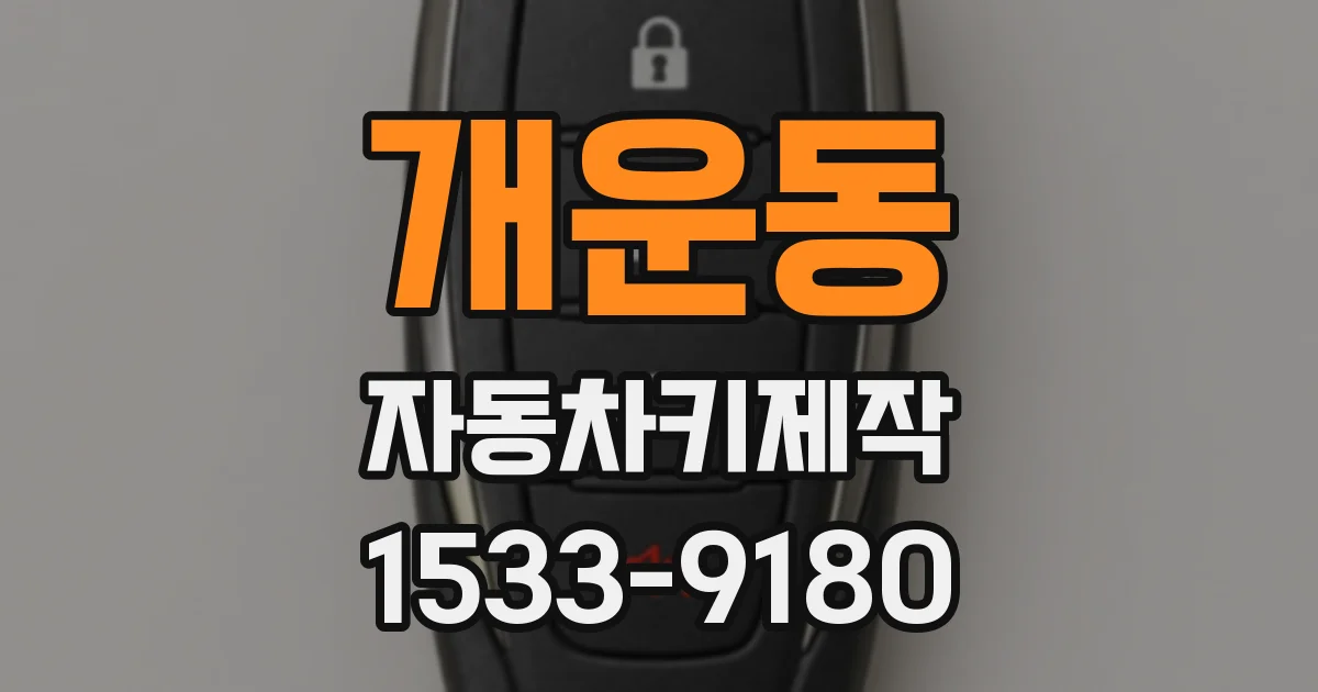 개운동 자동차키제작