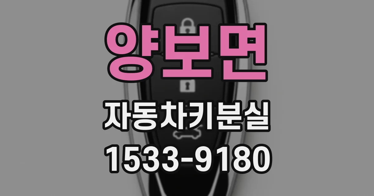 양보면 자동차키분실