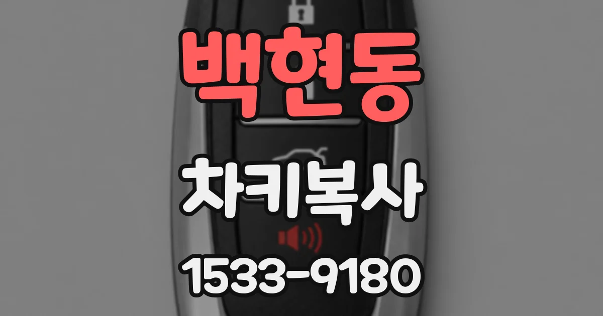 백현동 차키복사