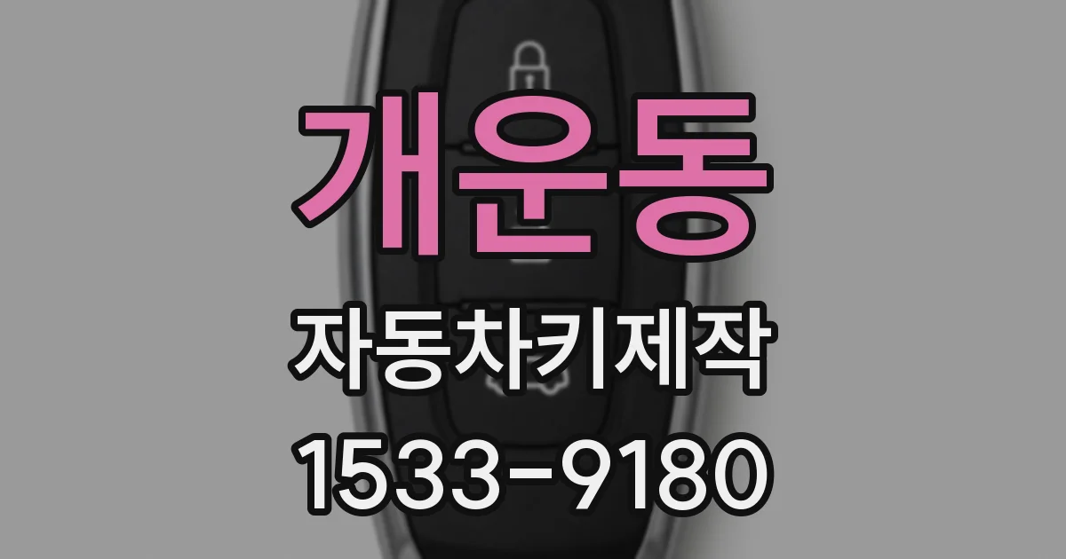 개운동 자동차키제작