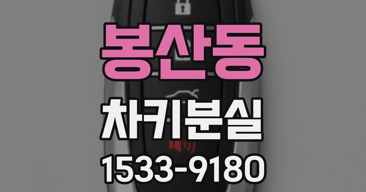 봉산동 차키분실