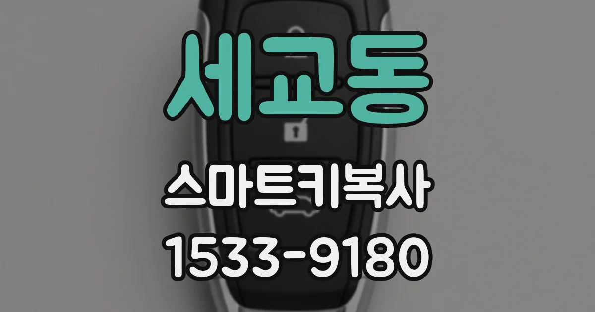 세교동 스마트키복사