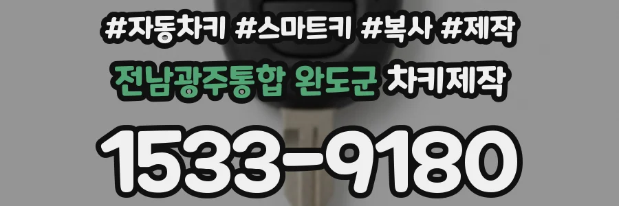 전남광주통합 완도군 차키제작