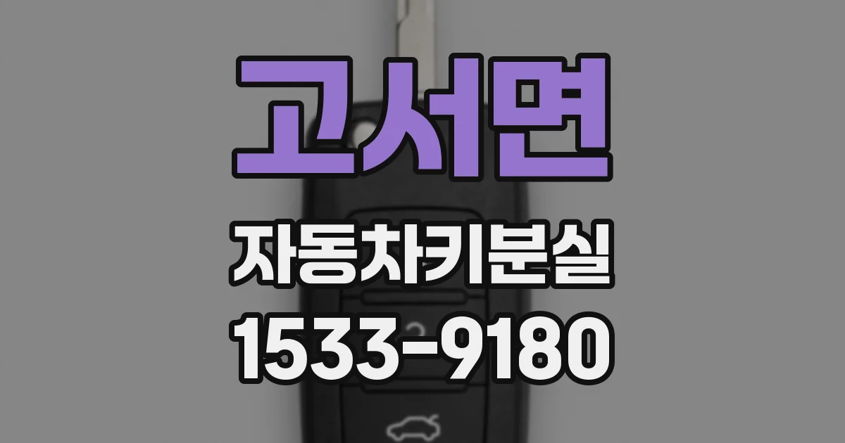 고서면 자동차키분실