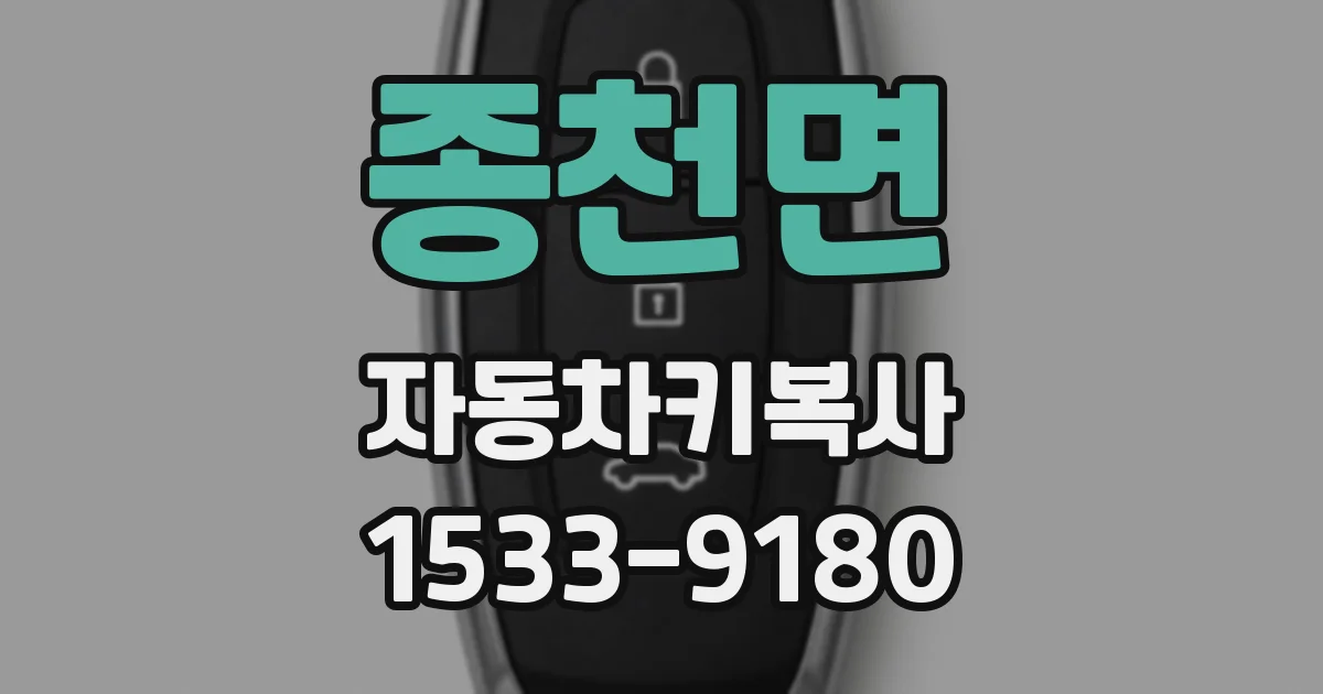 종천면 자동차키복사