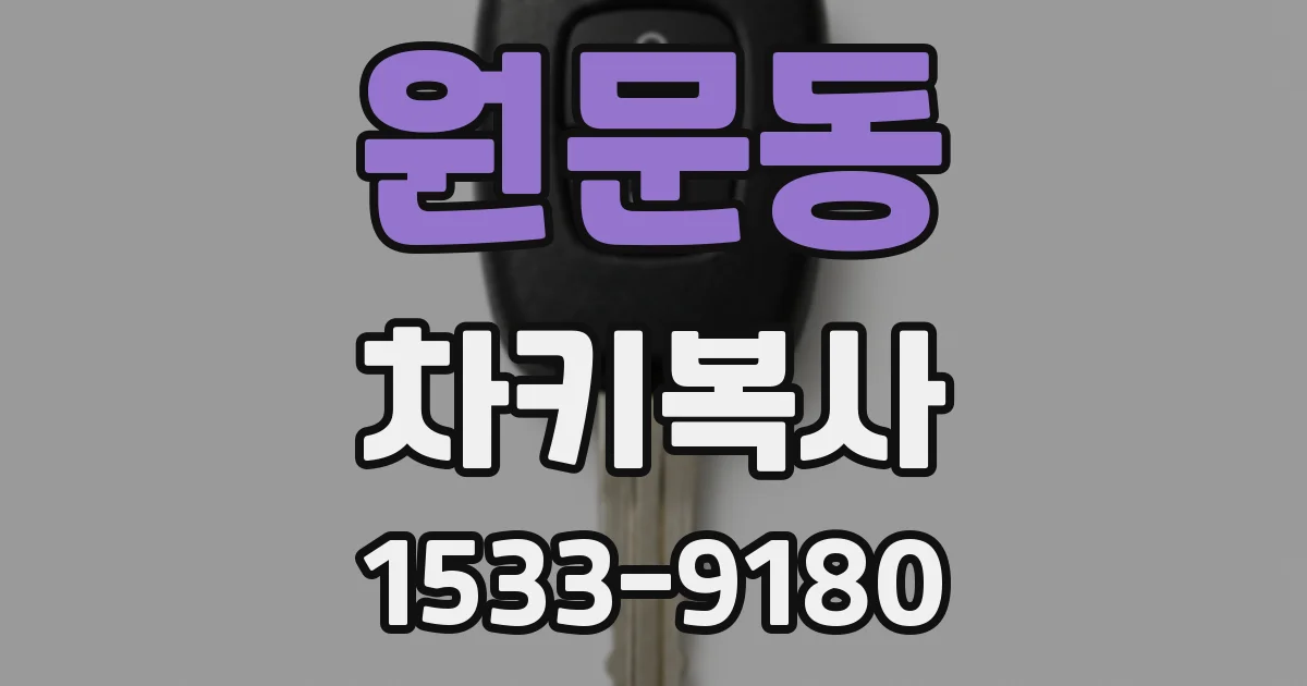 원문동 차키복사