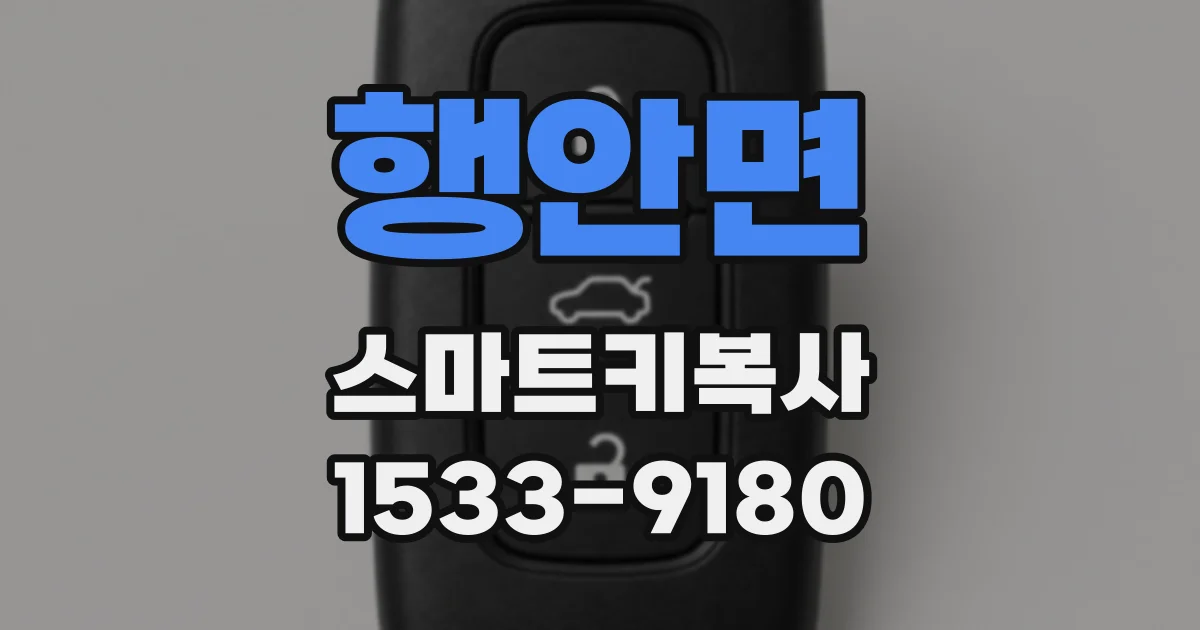 행안면 스마트키복사