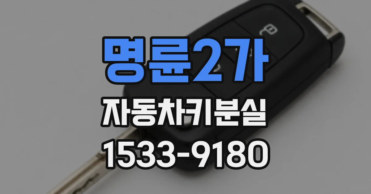명륜2가 자동차키분실