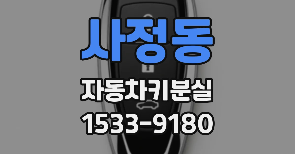 사정동 자동차키분실