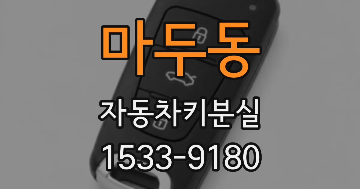 마두동 자동차키분실