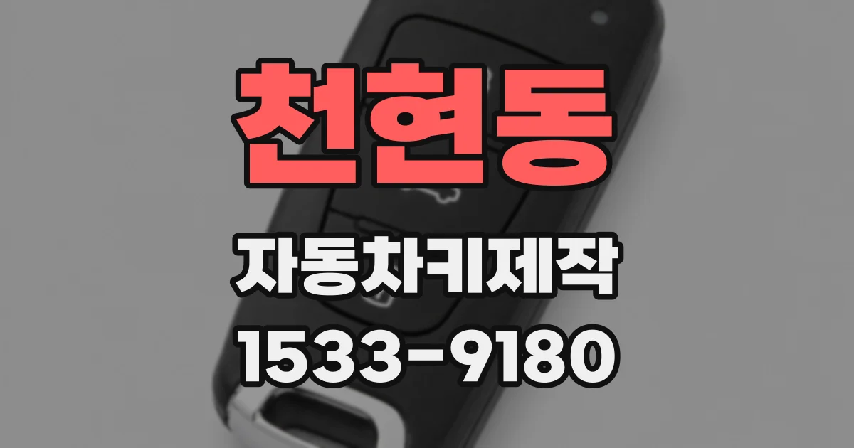 천현동 자동차키제작