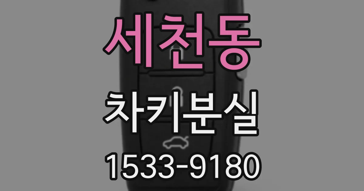 세천동 차키분실