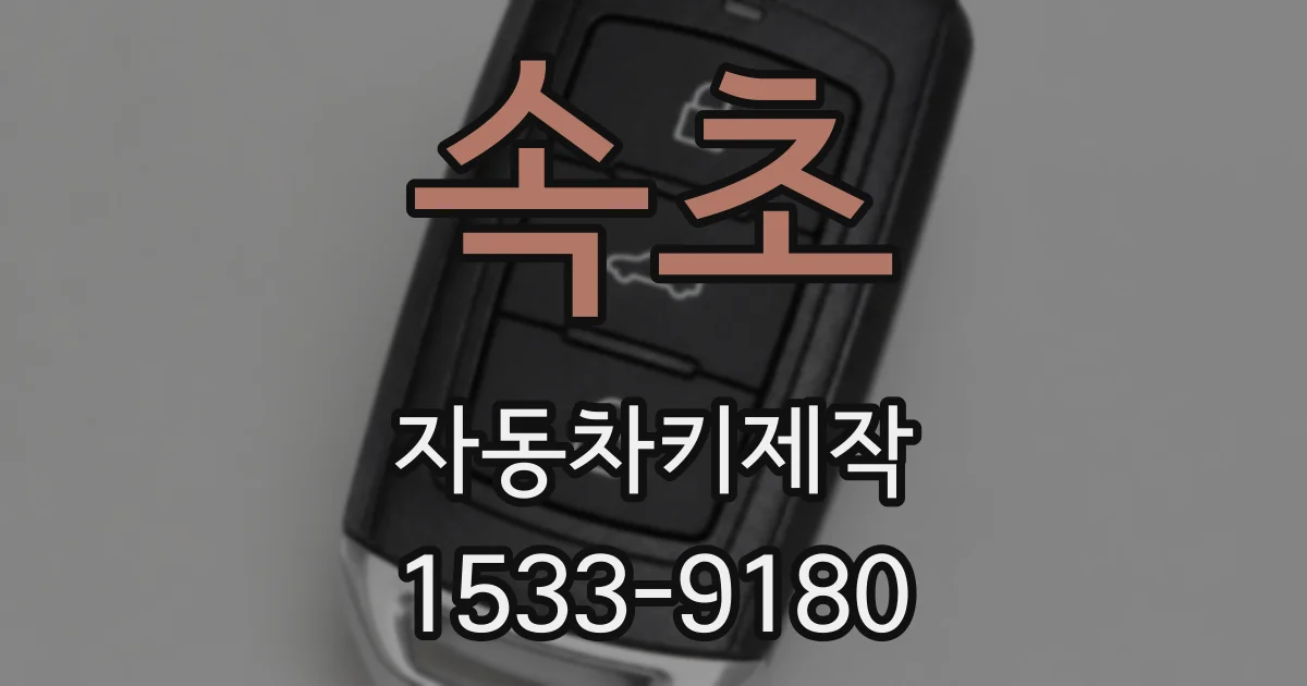 속초 자동차키제작
