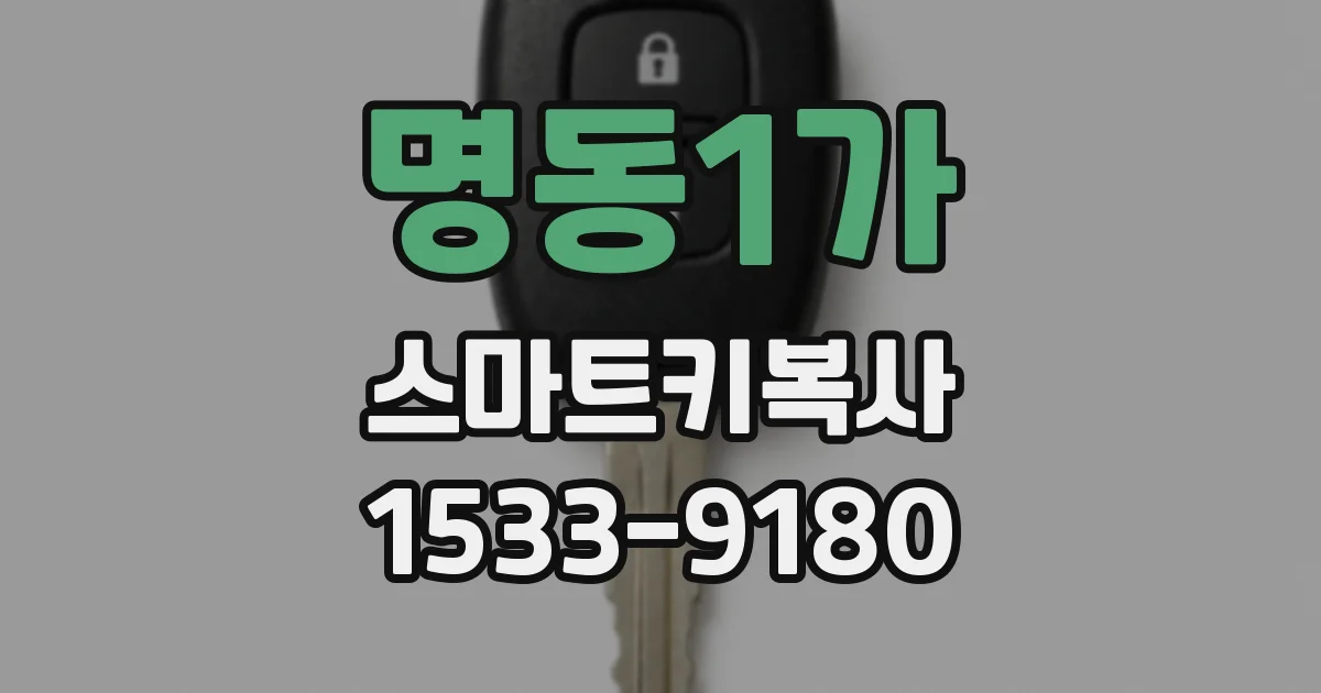 명동1가 스마트키복사