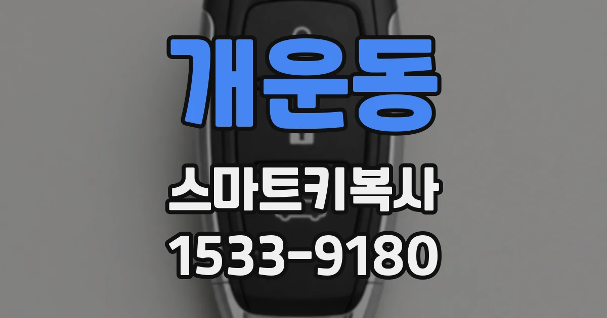 개운동 스마트키복사