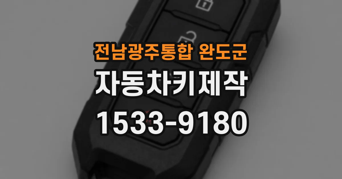 전남광주통합 완도군 자동차키제작