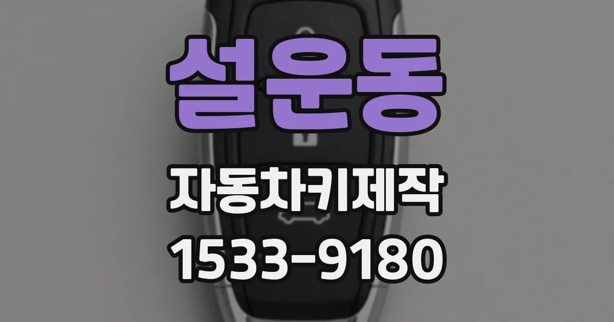 설운동 자동차키제작