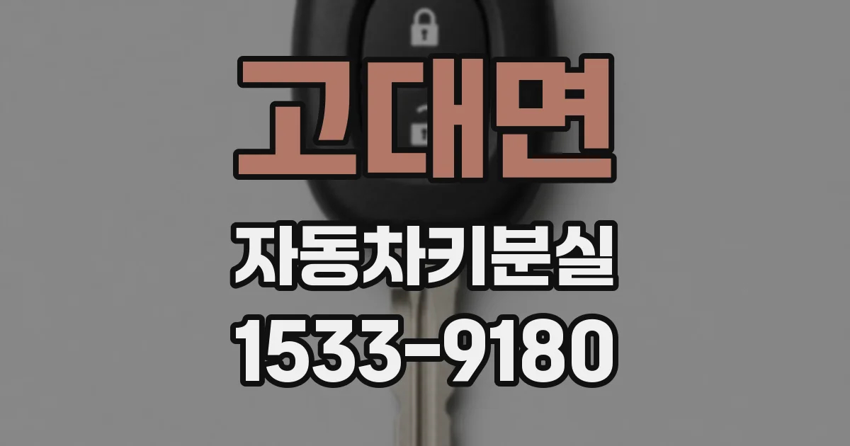 고대면 자동차키분실