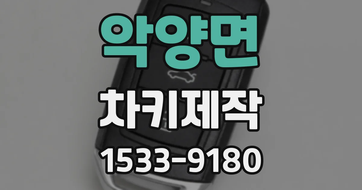악양면 차키제작