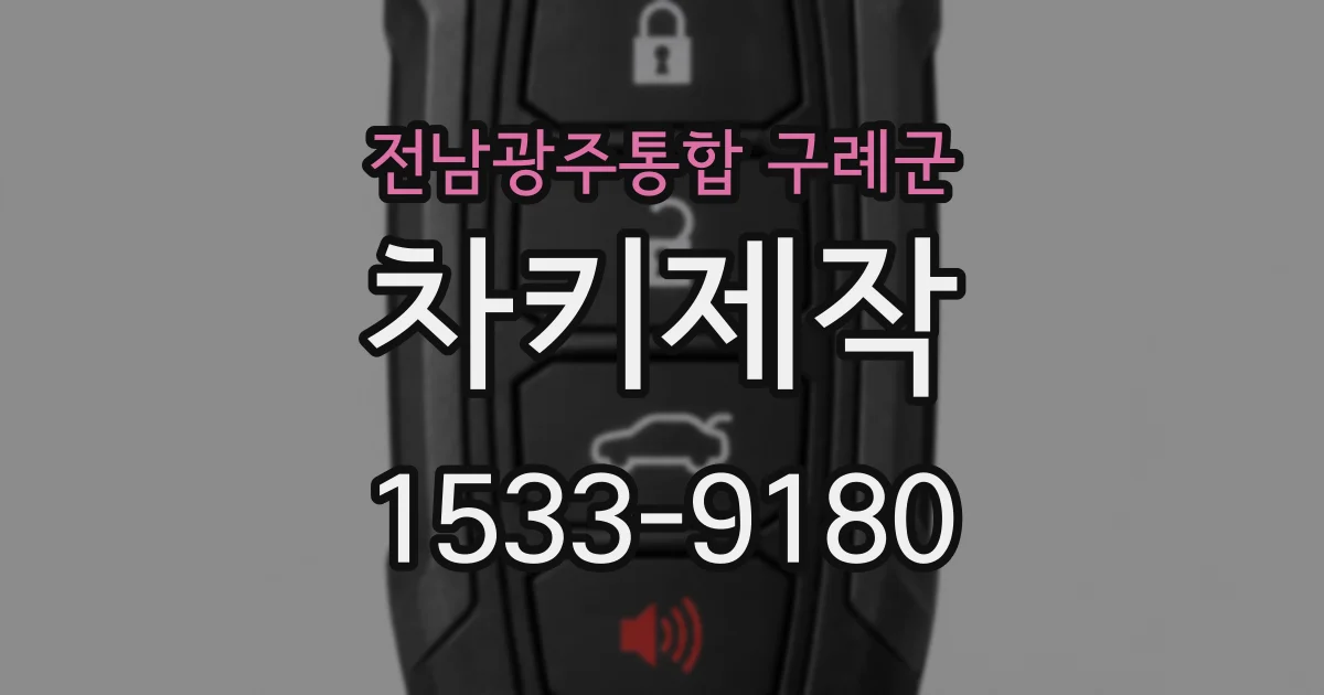 전남광주통합 구례군 차키제작