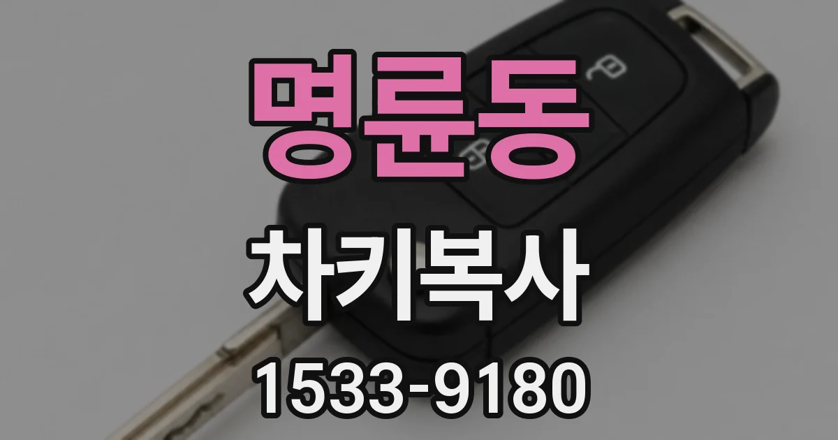 명륜동 차키복사