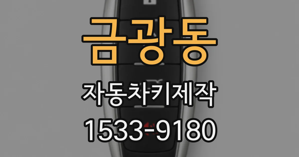 금광동 자동차키제작
