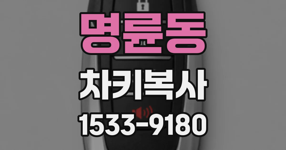 명륜동 차키복사