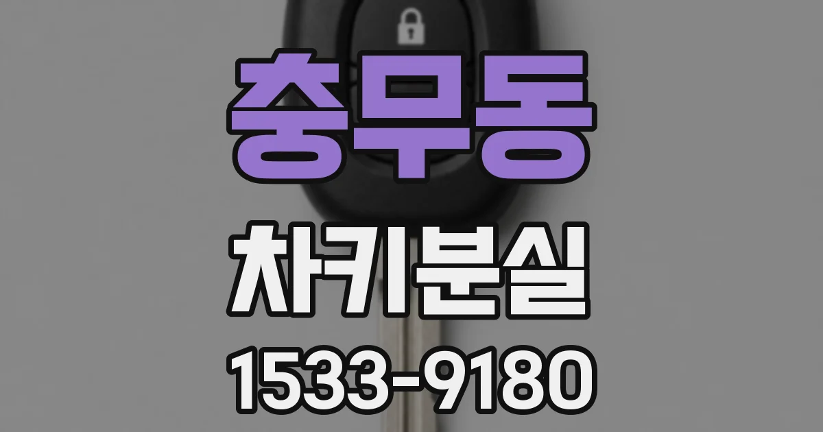 충무동 차키분실