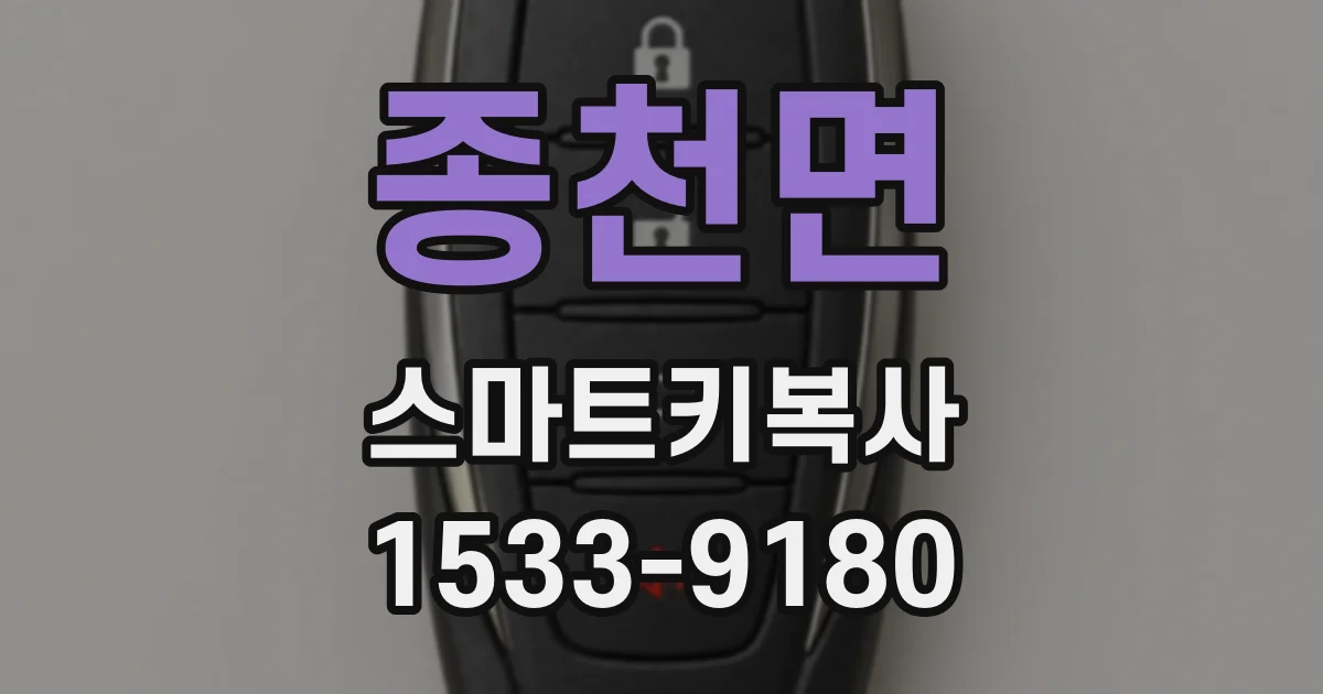 종천면 스마트키복사