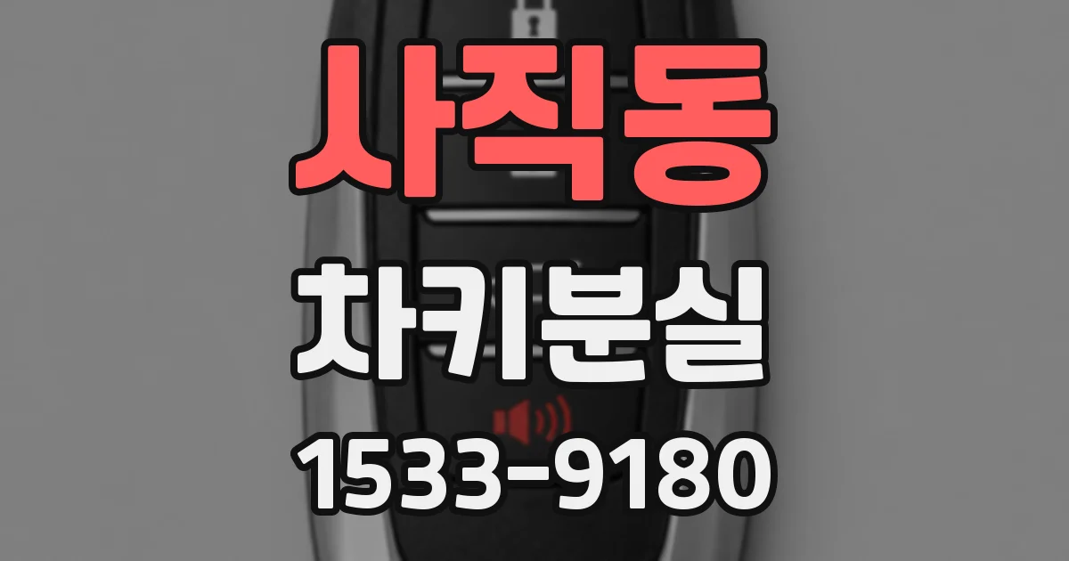 사직동 차키분실
